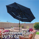 Sunnydaze 10 ft 3-Tier Large Patio Umbrella with Tilt and Crank - Navy