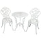 Sunnydaze 3-Piece White Flower Designed Cast Aluminum Bistro Set