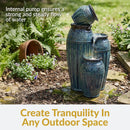 Sunnydaze Tour de Vase Ceramic Outdoor Water Fountain - 27"