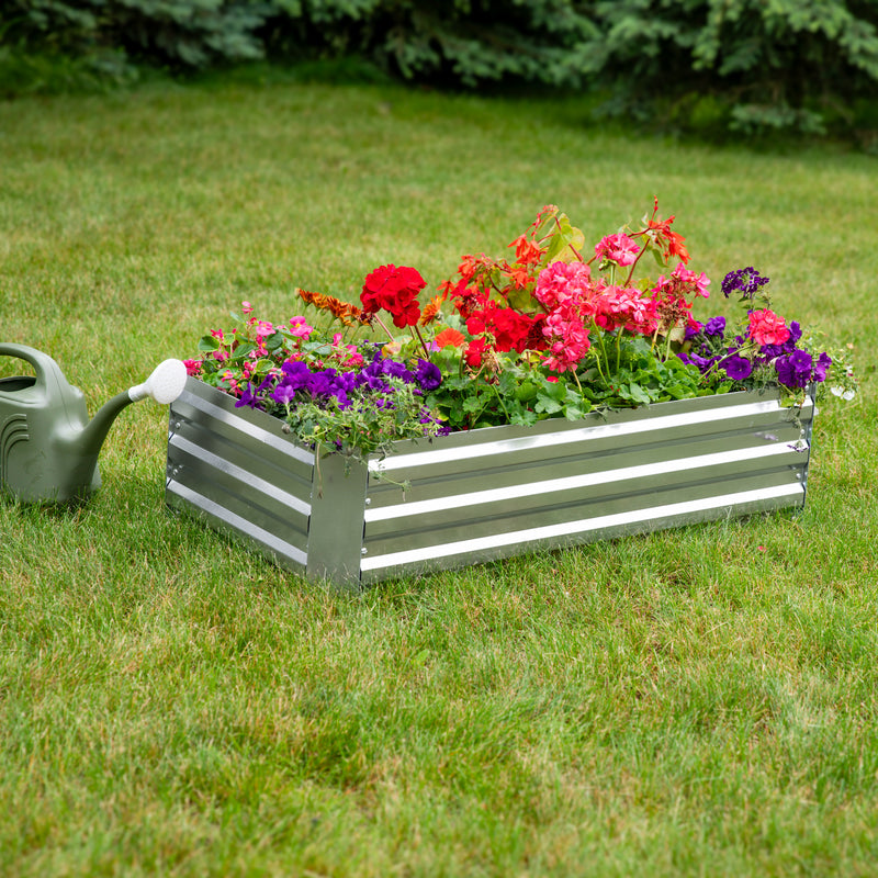 Sunnydaze Galvanized Steel Raised Garden Bed