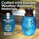 Sunnydaze Tropical Pineapple 3-in-1 Glass Outdoor Torches - Set of 2