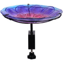 Sunnydaze Deck-Mounted/Staked Glass Bird Bath