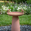 Sunnydaze Gleeful Garden Metal Outdoor Bird Bath - UV-Resistant Finish