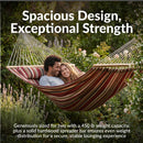 Sunnydaze 2-Person Quilted Fabric Double Hammock with Pillow