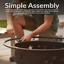Sunnydaze Cosmic Large Outdoor Fire Pit with Spark Screen