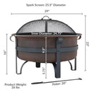Sunnydaze Cauldron Outdoor Wood-Burning Fire Pit with Spark Screen