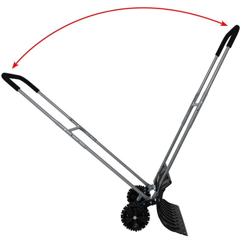 CASL Brands Heavy-Duty Snow Shovel with Wheels and Adjustable Handle