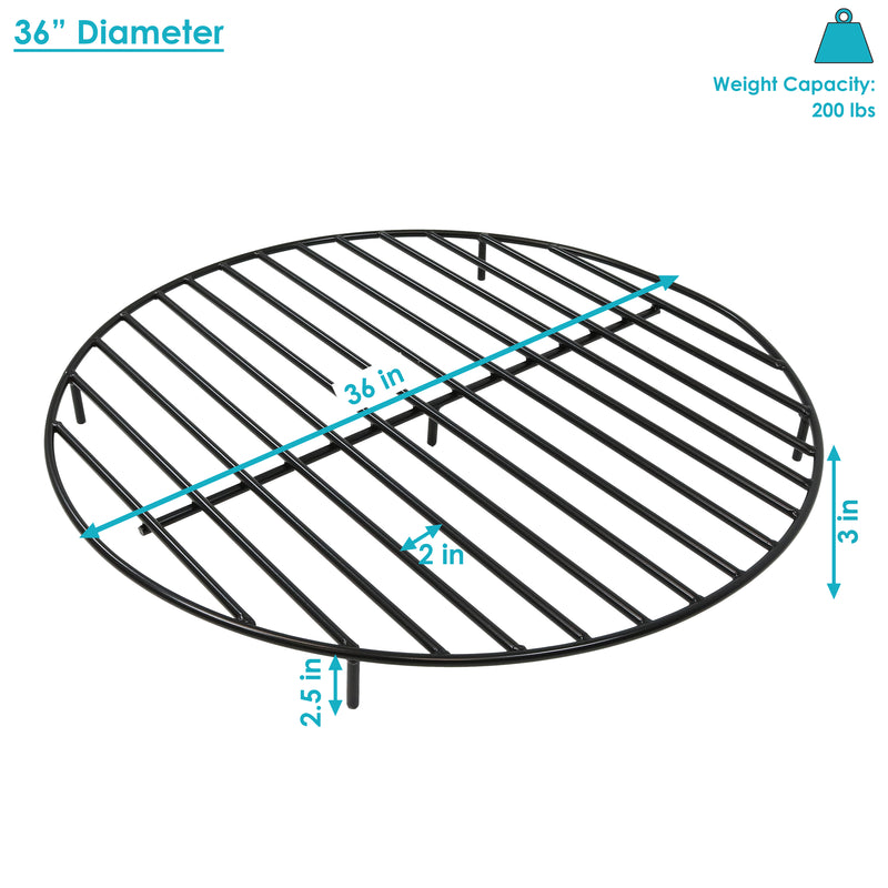 Sunnydaze Outdoor Heavy-Duty Steel Round Fire Pit Grate