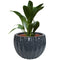 Sunnydaze 13.5" Fluted Ceramic Plant Pot - Black Mist
