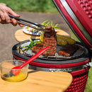 Sunnydaze Kamado Charcoal Grill and Smoker with Side Tables and Wheels