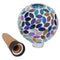 Sunnydaze Mosaic Glass Plant Watering Globe with Clay Spike