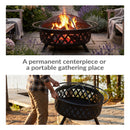 Sunnydaze Crossweave Outdoor Fire Pit with Cover and Screen