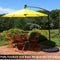 Sunnydaze 10' Offset Patio Umbrella with Solar LED Lights