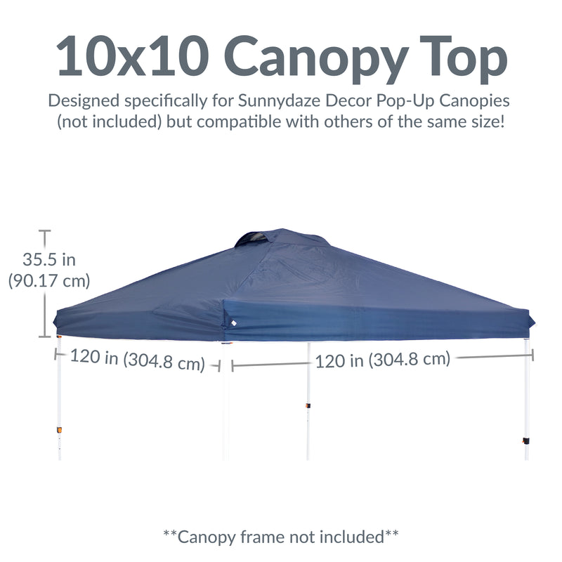 Sunnydaze Premium Oxford Fabric Pop-Up Canopy Shade with Vent