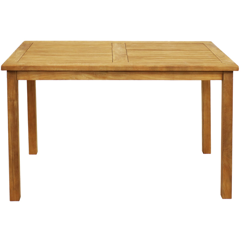 Sunnydaze Teak Rectangle Outdoor Dining Table - Stain Finish - 47"