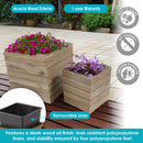 Sunnydaze 2-Piece Wooden Planter Boxes with Plastic Liners