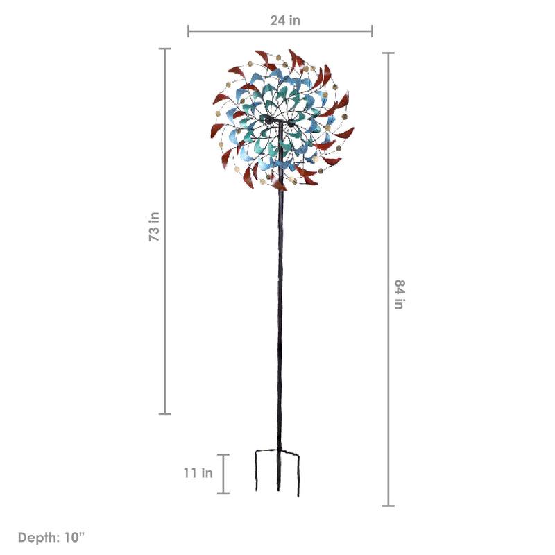 Sunnydaze Staked Metal Garden Wind Spinner
