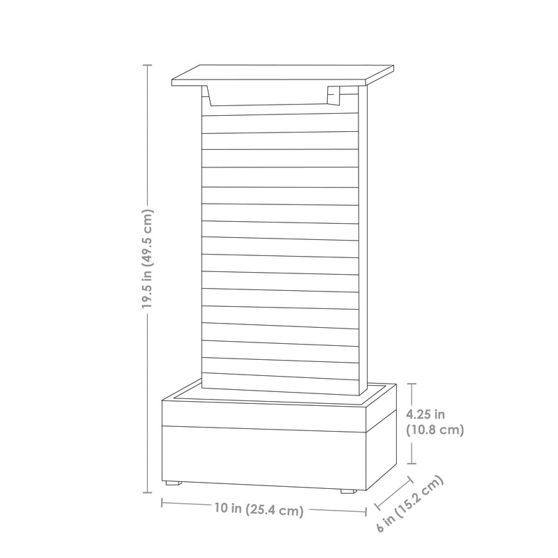 Sunnydaze Slate Ridge Indoor Water Fountain with Light - 19.5" H