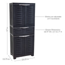Sunnydaze Plastic Garage Storage Cabinet with 2 Adjustable Shelves