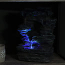 Sunnydaze Five Stream Rock Cavern Indoor Tabletop Water Fountain with LED Lights - 13"