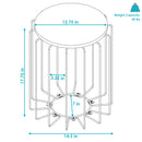 Image showing the overall product dimensions including height, depth and width.