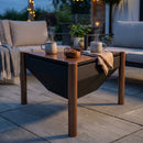 Sunnydaze Steel Outdoor Triangle Fire Pit and Side Table - 31"