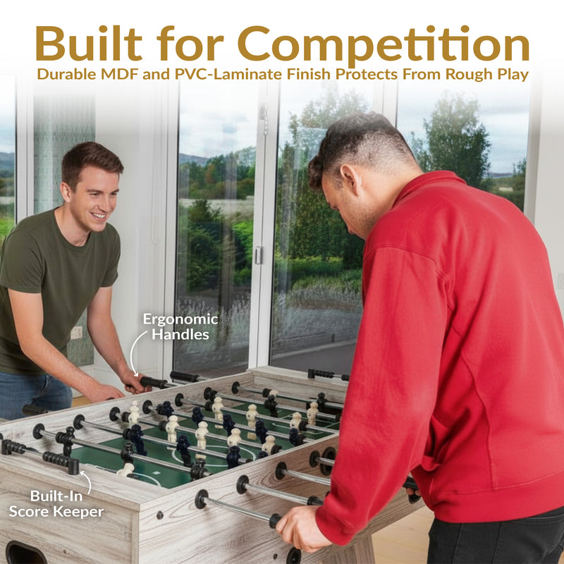 Sunnydaze Delano 54.5" Indoor Foosball Table with Distressed Wood Look