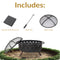 Sunnydaze Black Crossweave Wood Fire Pit with Cover, Spark Screen, Grate, and Poker