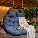 Sunnydaze Liza Loveseat Egg Chair with Cushions - Gray