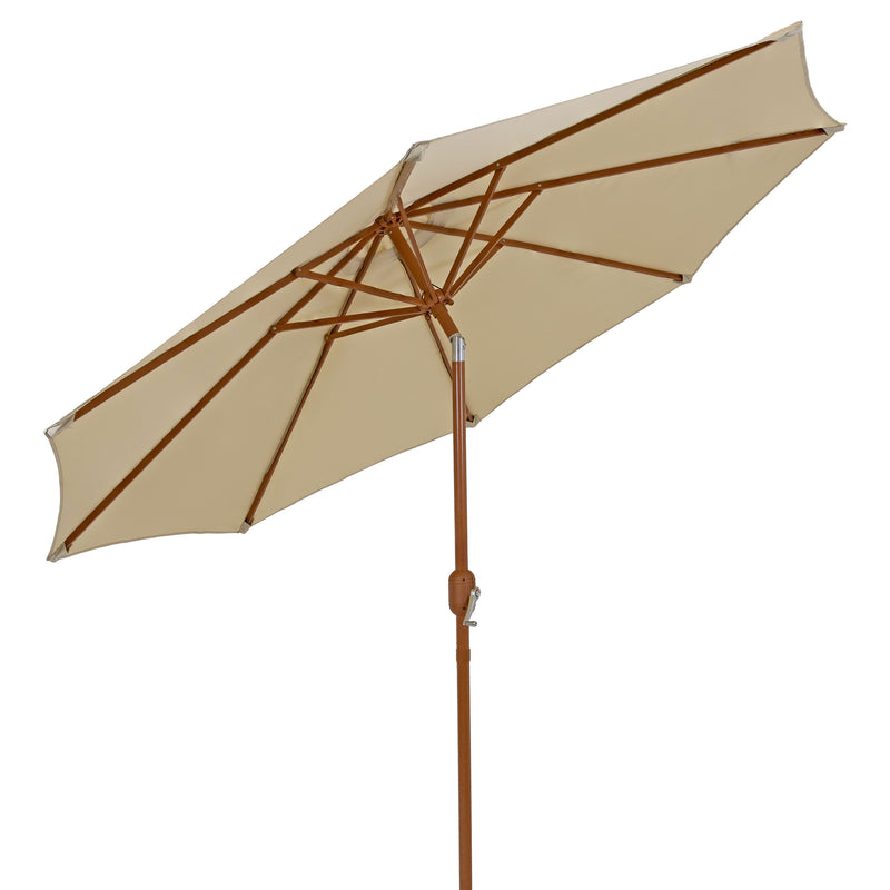 Sunnydaze 8.5 ft Patio Umbrella with Faux Woodgrain Finish