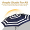 Sunnydaze 9' Striped Patio Umbrella with Push Button Tilt and Crank