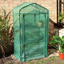 3 tier mini greenhouse with zipper door and green cover