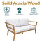Sunnydaze Bodie Acacia Patio Loveseat - 2-Seater Outdoor Sofa with Cushions