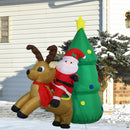 Sunnydaze Santa with Reindeer and Tree Inflatable Christmas Decoration - 5'