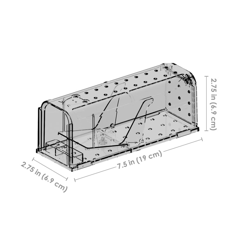 Sunnydaze Catch and Release Humane Mouse Trap - Indoor and Outdoor Use - 4-Pack