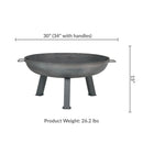Sunnydaze Cast Iron Heavy Duty Fire Pit for Outside