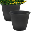 Anjelica Planter - 15.25 in (38 cm) - Matte Black in a two pack