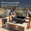 Sunnydaze Steel Square Fire Pit Ring Insert