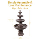 Sunnydaze Mediterranean 4-Tier Outdoor Water Fountain with Electric Pump