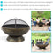 Sunnydaze 30" Royal Outdoor Steel Fire Pit with Spark Screen and Poker