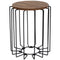 Sunnydaze Steel Wire End Table with Faux Woodgrain Tabletop