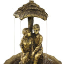 Sunnydaze Lovers Umbrella Solar-Powered Fountain with Battery Backup and Lights - 43"