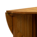 Sunnydaze Malaysian Hardwood Folding Gateleg Patio Round Dining Table