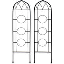 Sunnydaze 2-Piece Arched Garden Trellis with Folding Flowerpot Supports