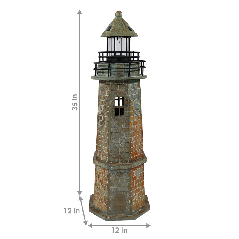 Sunnydaze Brick Solar LED Lighthouse