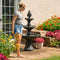 Sunnydaze Welcome 3-Tier Outdoor Water Fountain for Garden - 57"