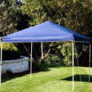 blue fabric pop up canopy shade