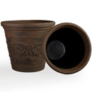 Sunnydaze Arabella Polyresin Large Round Outdoor Planter