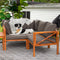 Sunnydaze 4-Piece Wood Patio Furniture Set – L-Shaped Outdoor Sofa Set