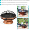 Sunnydaze 30" Royal Cauldron Fire Pit with Spark Screen and Poker